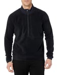 Salomon Men's Essential Micro Fleece Midlayer Half Zip, Deep Black, Large