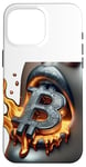 Coque pour iPhone 16 Pro Max Bitcoin Femme Chaud Feu Flamme Visage Féminin Meme