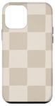 Coque pour iPhone 12 mini Beige clair classique à carreaux Grand damier Beige clair