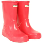 Hunter Childrens Unisex Gloss Kids Pink Wellington Boots - Size UK 5 Infant