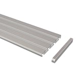 Flair Deco 15021002–3233 Tringle à Rideau avec Rail 3 et 4 rainure, 320 cm, réversible Gris argenté en Aluminium