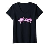 Womens Hip hop dance street art graffiti spray paint dancing dancer V-Neck T-Shirt