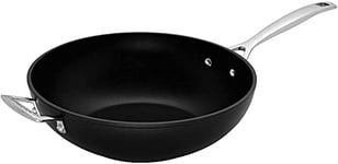 Le Creuset, Poêle Wok Anti-Adhérente en Aluminium Forgé, Ø 26 cm, Sans PFOA, Compatible avec Toutes Sources de Chaleur (y Compris Induction), Anthracite/Argenté