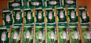 Lot Stock X 20 Ampoule SYLVANIA Risp. E27 7W Pot. 30W Chaude Pomme Bougie