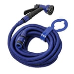 TATAY Tuyau d'arrosage Extensible Superflex de 15 m, léger, pistolet d'arrosage à 8 positions, connecteur universel, raccord de robinet femelle 3/4"-1/2" et support de robinet. Bleu