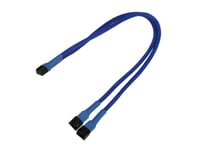 Nanoxia - Strömdelare För Fläkt - 3 Pin Molex (Hona) Till 3 Pin Molex (Hane) - 30 Cm - Blå