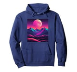 Moon rising over the mountains Pullover Hoodie