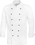 BP Gourmet 1500-130-21 Veste de chef (boutons sphériques non inclus) - Manches longues - Coupe normale - Taille : 48 - Couleur : blanc