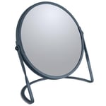 Spirella Miroir de Maquillage à Poser Miroir de beauté Miroir cosmétiques Double Face Miroir de courtoisie pivotant „Akira“ grossissement x5 - pétrole Mat