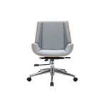 Miliboo Fauteuil de Bureau Design Bois Clair et Gris Curved