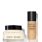 Bobbi Brown 24-hour Hydration Duo - Vitamin Enriched Face Base & Foundation Bundle (Various Shades) - Warm Natural