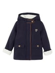 VERTBAUDET Manteau à capuche en drap de laine fille doublé sherpa marine 9A