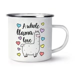 A Whole Llama Love Enamel Mug Cup Valentines Wife Girlfriend Husband Boyfriend