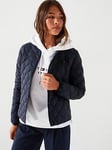 Tommy Hilfiger Down Quilted Jacket - Navy, Navy, Size M = Uk 10, Women