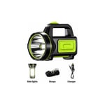 Shining House - Lampe torche led rechargeable usb puissante de mAh avec lumière latérale, lampe torche étanche pour randonnée d'urgence, chasse en