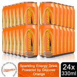 Lucozade Energy Orange Sparkling Energy Drink Powered By Glucose, 24Canx330ml