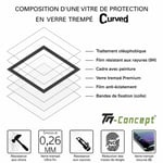 TM-Concept® Verre trempé incurvé 3D - Blackberry Priv - Noir - intégral