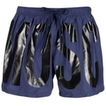 Moschino Mens Brand Print Logo Navy Blue Short Swim Shorts - Size 2XL