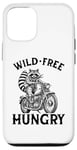 Coque pour iPhone 13 Wild Free Hungry Moto Rider Biker Raton laveur