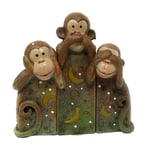 Something Different Delightful Brown Resin See, Speak, Hear No Evil Monkeys - 11cmx12cm (Set of 3) - Unique & Eye-catching Design, Great for Home Decor