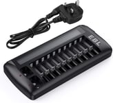 EBL AA AAA Rechargeable Battery Charger 9V Battery Charger for Ni-Mh Ni-Cd AA 9V