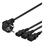 230V CEE 7/7 til C13 Strøm Y-Splitter kabel - 1 m