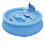 190 * 47Cm Piscine Gonflable pour Enfants Shark Jet d'eau Automatique Épaisseur Pvc0.48Mm Pataugeoire Épaissie pour Family Fun Lounge Pool Jouets D'extincteur À Eau pour Enfants