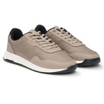 BOSS Mens Titanium Runn TTNM EVO Textured-Sole Trainers in Mixed Materials Size 6 Dark Beige