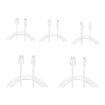 Lot de 5 Câbles USB vers Lightning pour iPhone 13/12/11/X/XS/XR/8 - blanc, 1,20 m - Neuf