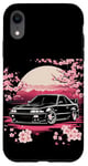 Coque pour iPhone XR Retro JDM Voiture de course japonaise Drift Tuning Car Sakura Blossom