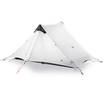 3F UL GEAR lanshan 2 Tent 2 Person Oudoor Ultralight Camping Tent 3 Season Professional 15D Silnylon Rodless Tent 4 Season (2P Gray 4 Season)