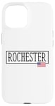 Coque pour iPhone 15 Rochester City Drapeau USA Voyage US Amérique Femmes Hommes