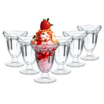 Sundae Glasses Dessert Ice Cream Dishes Milkshake Soda Tall Bar Retro Set of 6