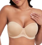 DotVol Femme Soutien-Gorge Grande Taille avec Armature Soutien Complet Bretelle Plusieurs Façons à Porter Beige 100G