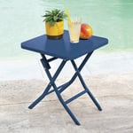 Table d'appoint pliante 40x40 Greensboro bleu indigo Hespéride - Bleu indigo