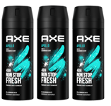 3 x Axe Deodorant Body Spray150ml -Apollo