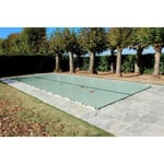 Bâche Hivernage 550 g/m² Amande 10,70 x 5,70 m pour Piscine Maximum 10 x 5 m avec Grille d'Evacuation - Direct Usine France