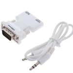 Adaptateur Audio HDMI/VGA Blanc pour Ordinateur et Moniteur Haute Définition Converteur VGA vers HDMI Câble de Connectivité