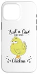 iPhone 16 Pro Max Just a Girl Who Loves Chickens Yellow Lover Women Girls Case