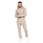 Crosshatch Mens Full Tracksuits Jogging Bottoms Gym Sweat Suits Hooded Full Set Sport Jacket Pant(M/METAMORPH-STONE)