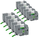 10x Cartridgeify Ruban Noir sur Vert Remplacement pour Brother P-touch TZ Tze-731 (12 mm x 8 m), Compatible pour PT-1000 PT-P300BT P710BT PT-H100LB PT-H107B PT-E110 PT-P900W PT-H200 GL-H105……