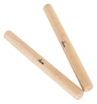 Paire Claves en Bois Hévéa Grand Percussion Longueur 25 cm Naturel Sonorité