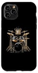 Coque pour iPhone 11 Pro Drums King Musician Band Batteur Musique Design Holiday Tees