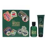 Dsquared2 Mens Green Wood 2 Piece Gift Set: Eau De Toilette 100ml - Shower Gel 150ml - One Size