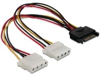 DELOCK – Cable Power SATA 15 pin to 2 x 4 pin Molex female 20 cm (65159)