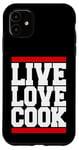 Coque pour iPhone 11 Live Kitchen Love Cook Toque de chef 5 étoiles Cuisine