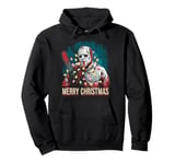 Merry Christmas Horror Fan Slasher 80s-Themed Pullover Hoodie