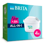 BRITA MAXTRA PRO All-in-1 Water Filter Cartridge 4 Pack (NEW) - Original BRITA refill reducing impurities, chlorine, PFAS, pesticides and limescale for tap water with better taste