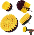 Brosse de Nettoyage Perceuse Électrique,4 Pièces Brosse de Visseuse,Brosses à Nettoyer Salle de Bains, Douche, Cuisine