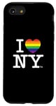 Coque pour iPhone SE (2020) / 7 / 8 Logo I Love NY Rainbow Pride